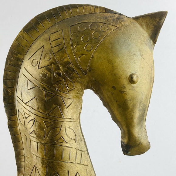 🅾️SOLD🅾️Metal Trojan Horse Figurine 10.5" x 16" - Picture 7 of 14